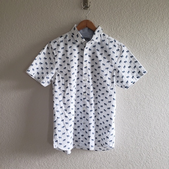 Ted Baker London Other - Ted Baker Blue Elephant Short Sleeve Shirt Ted Baker London Other - Ted Baker Blue Elephant Short Sleeve Shirt